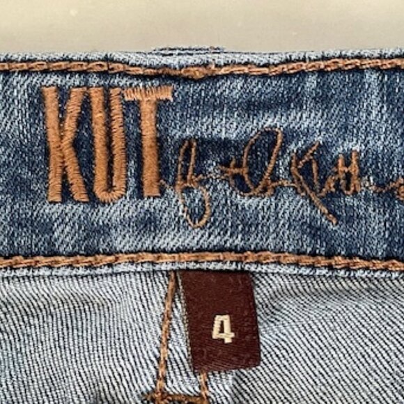 KUT FROM THE KLOTH Light Blue Denim Classic Straight Mid Rise Jeans 4 - Picture 7 of 16